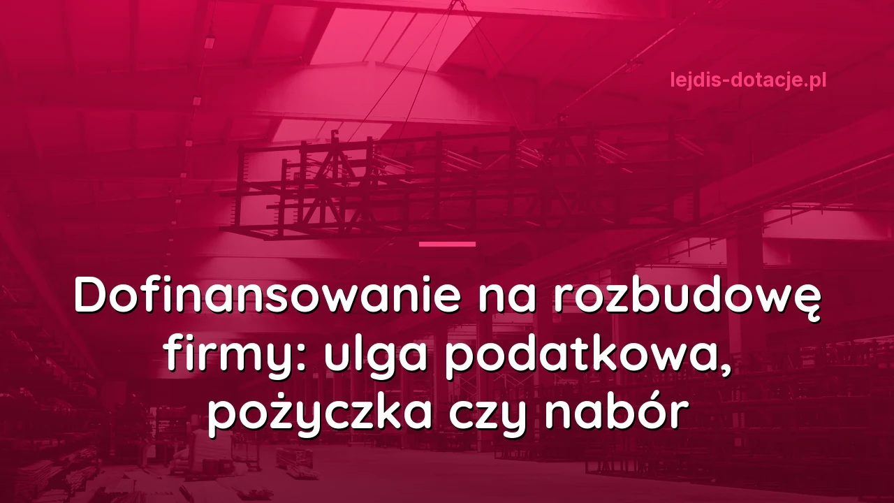 Dofinansowanie na rozbudowę firmy: ulga podatkowa, pożyczka czy nabór