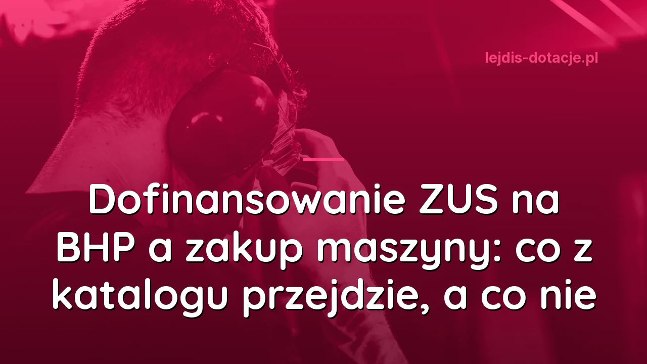 Dofinansowanie ZUS na BHP a zakup maszyny: co z katalogu przejdzie, a co nie