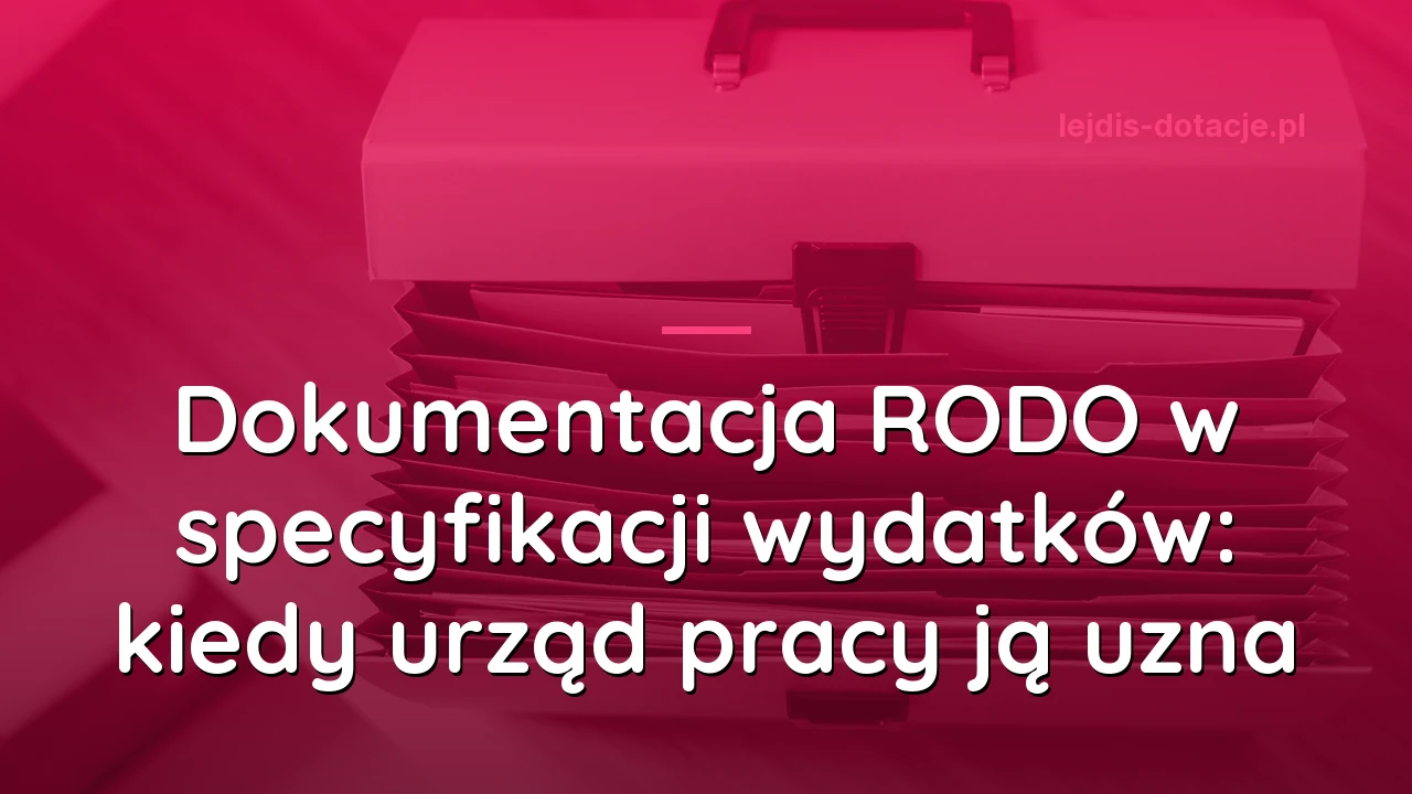 Dokumentacja RODO w specyfikacji wydatków: kiedy urząd pracy ją uzna