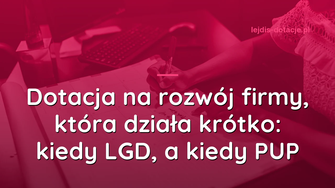 Dotacja na rozwój firmy, która działa krótko: kiedy LGD, a kiedy PUP