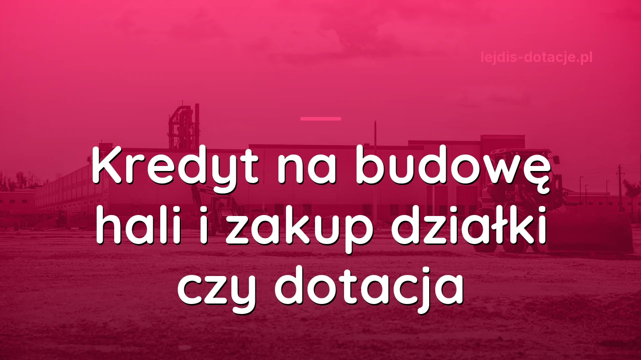 Kredyt na budowę hali i zakup działki czy dotacja - co sfinansujesz