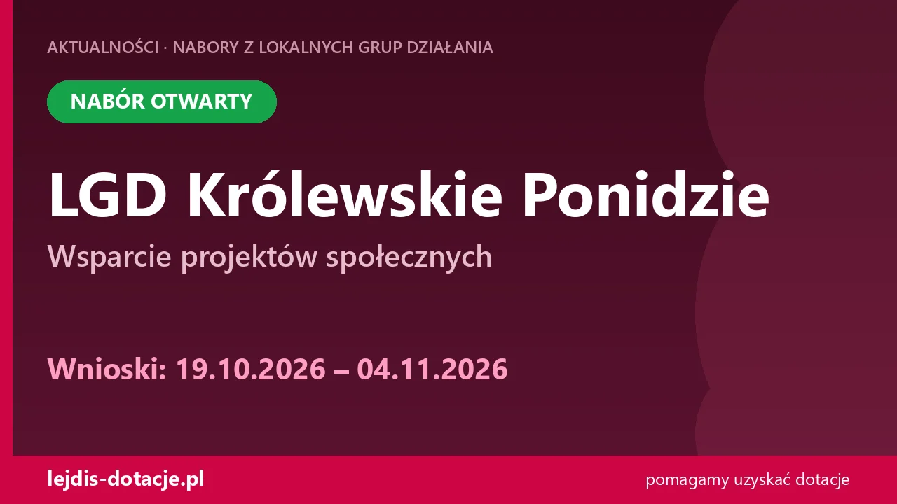 LGD Królewskie Ponidzie: nabór na edukację liderów i świadomość (19 października 2026)