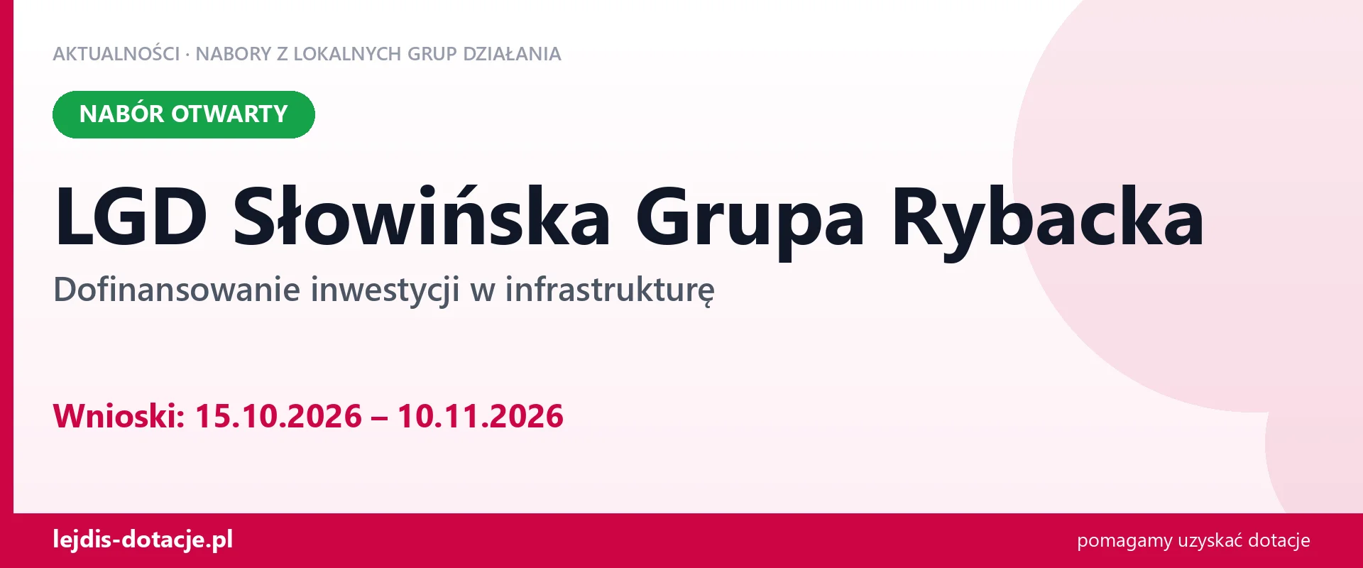 LGD Słowińska Grupa Rybacka: bezpieczne kąpieliska, nabór trwa (15 października 2026)