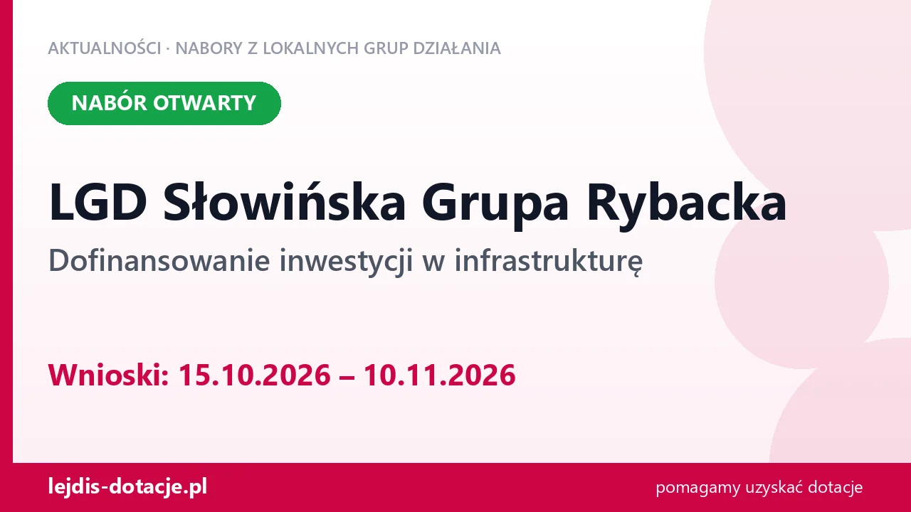 LGD Słowińska Grupa Rybacka: miejsca dla karawaningu, nabór trwa (15 października 2026)