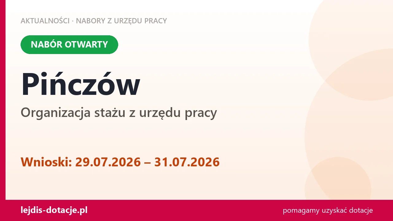 Pińczów: trwa nabór na organizację stażu (29 lipca 2026)