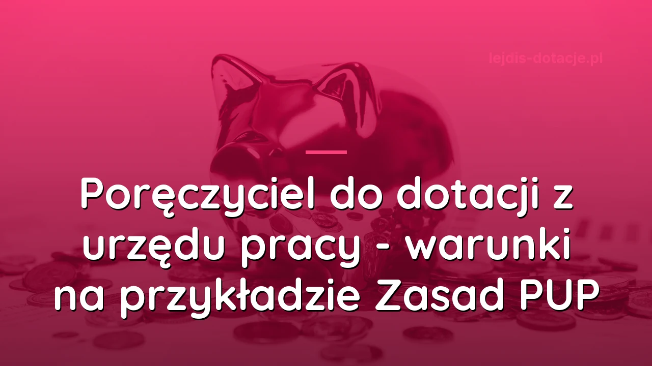 Poręczyciel do dotacji z urzędu pracy - warunki na przykładzie Zasad PUP