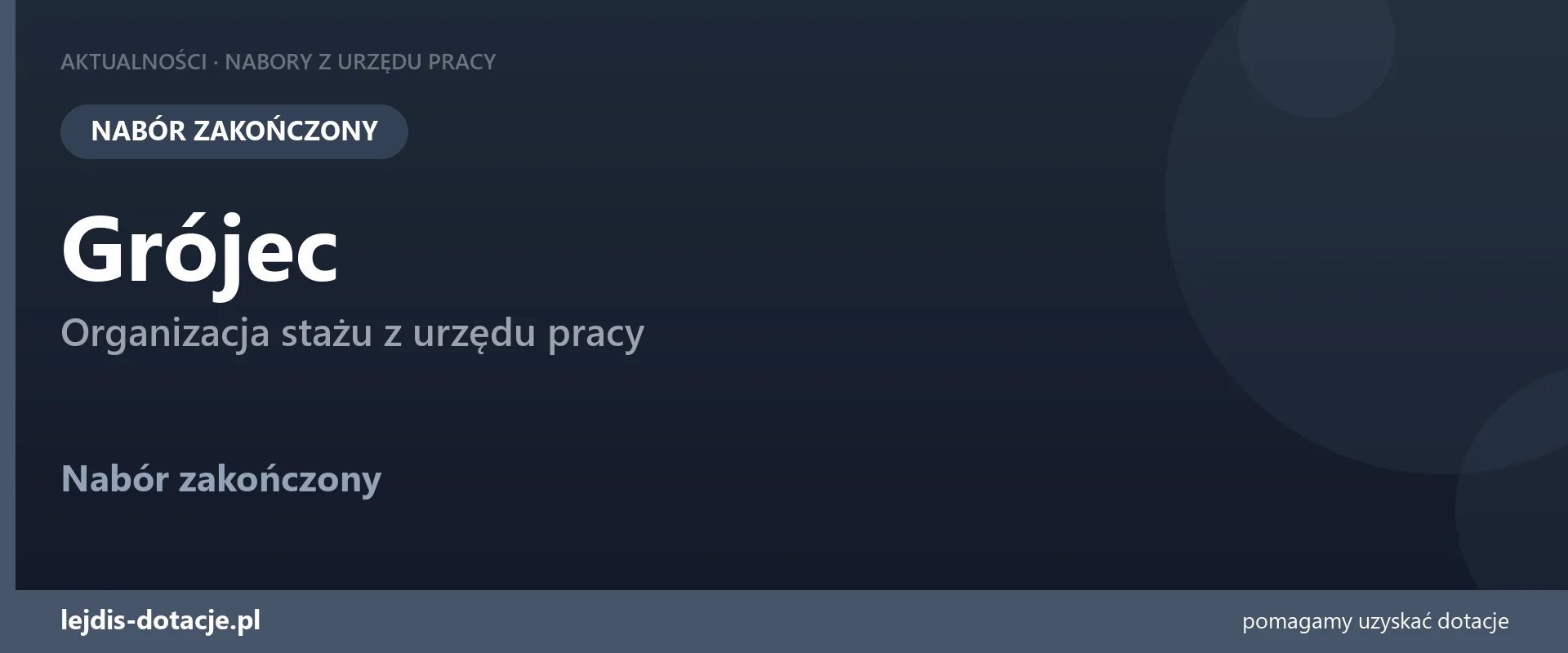 PUP Grójec zakończył nabór — organizacja stażu z urzędu pracy (17 lipca 2026)