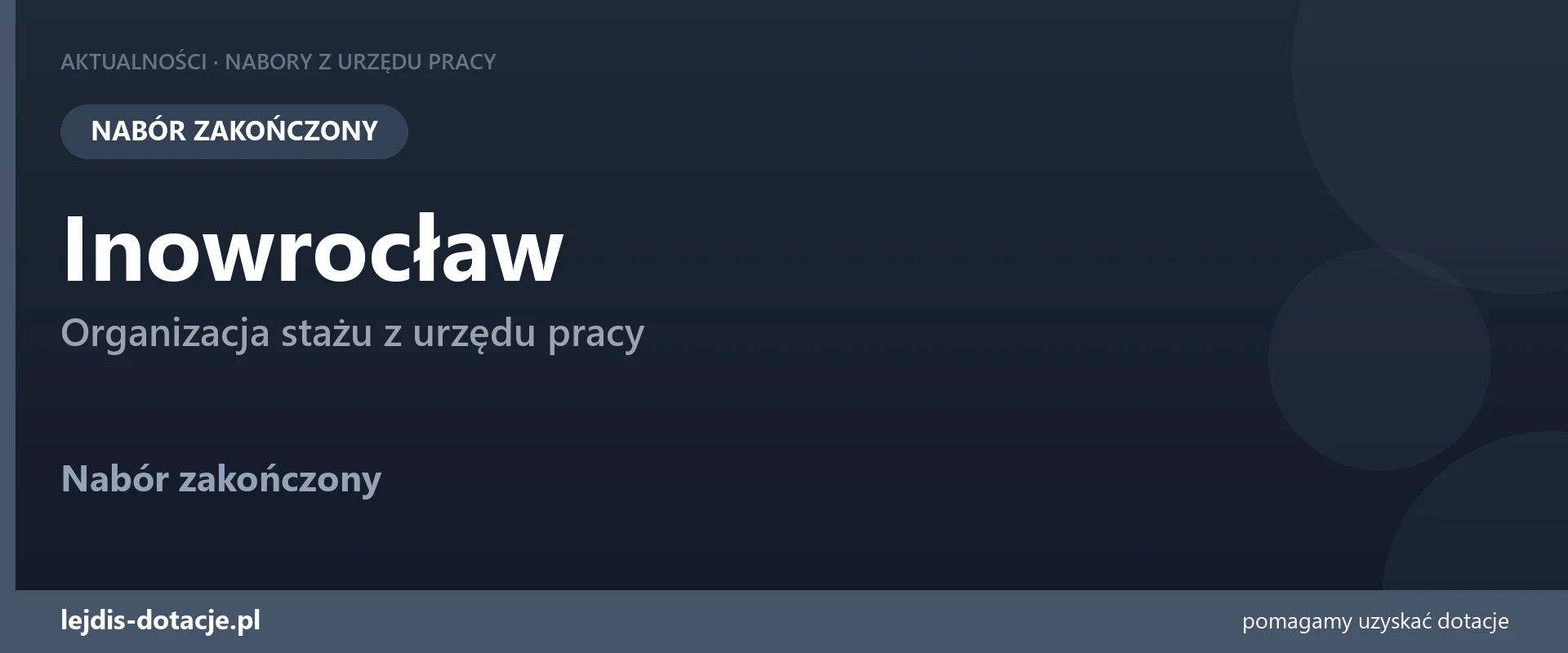 PUP Inowrocław zakończył nabór — organizacja stażu z urzędu pracy (19 sierpnia 2026)