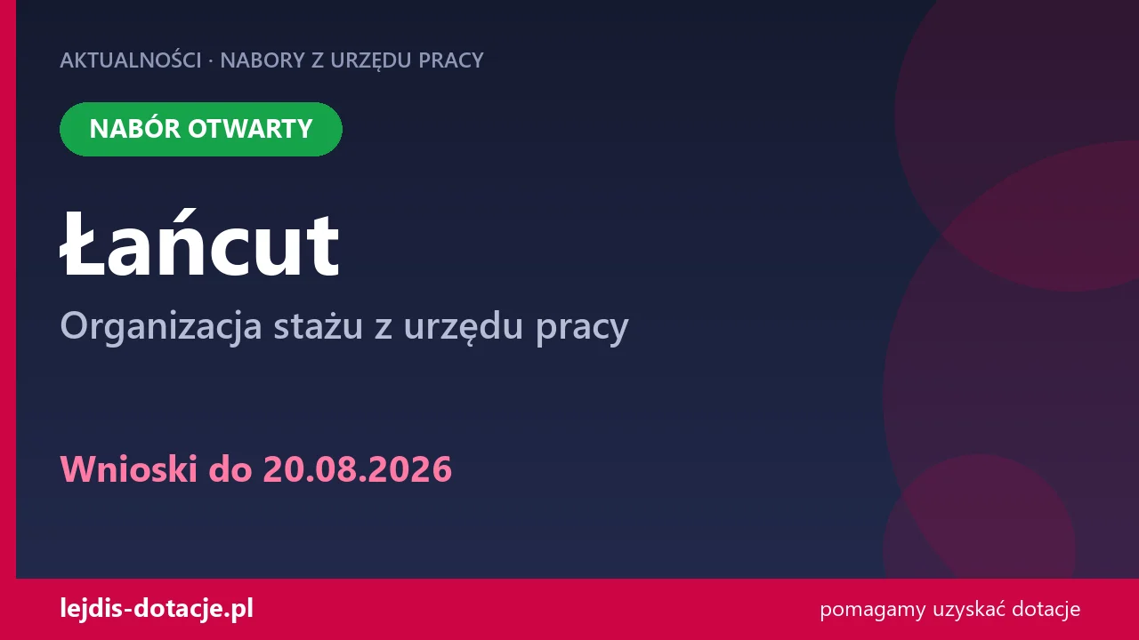 PUP Łańcut przyjmuje wnioski — organizacja stażu z urzędu pracy (20 sierpnia 2026)