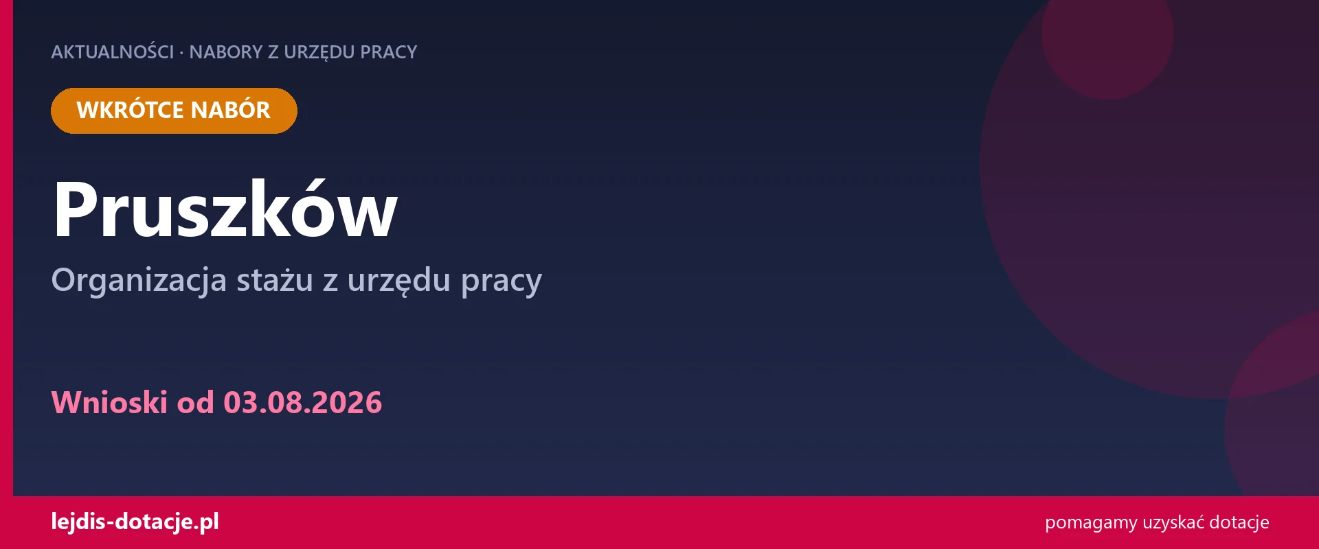 PUP Pruszków ogłasza nabór — organizacja stażu z urzędu pracy (3 sierpnia 2026)