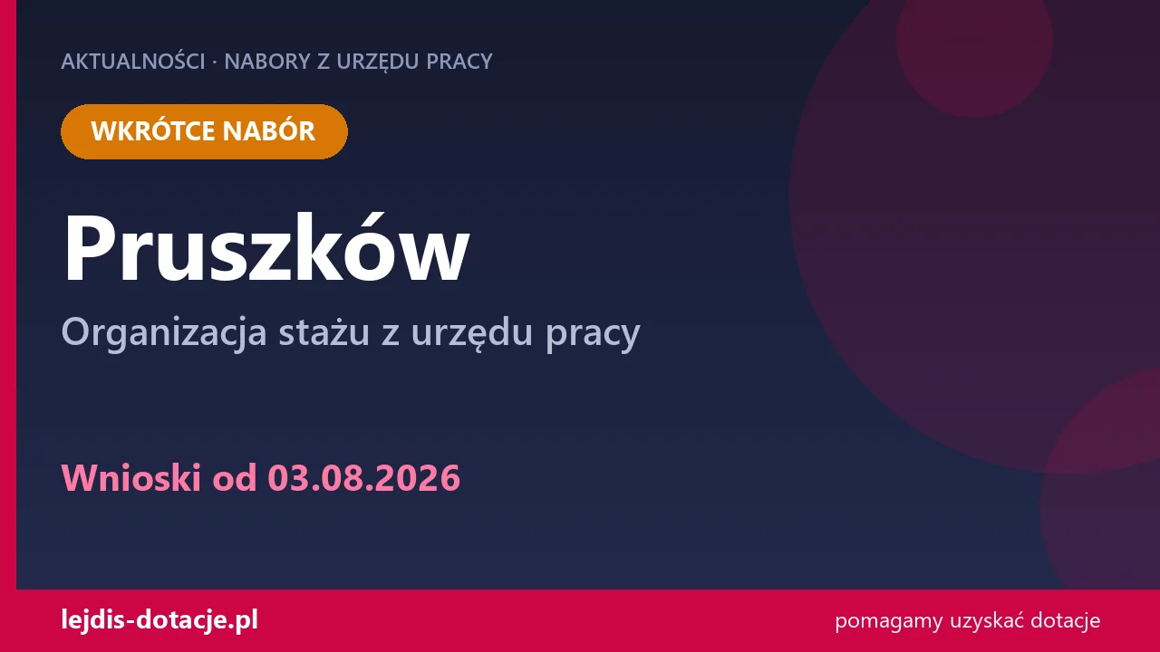 PUP Pruszków ogłasza nabór — organizacja stażu z urzędu pracy (3 sierpnia 2026)