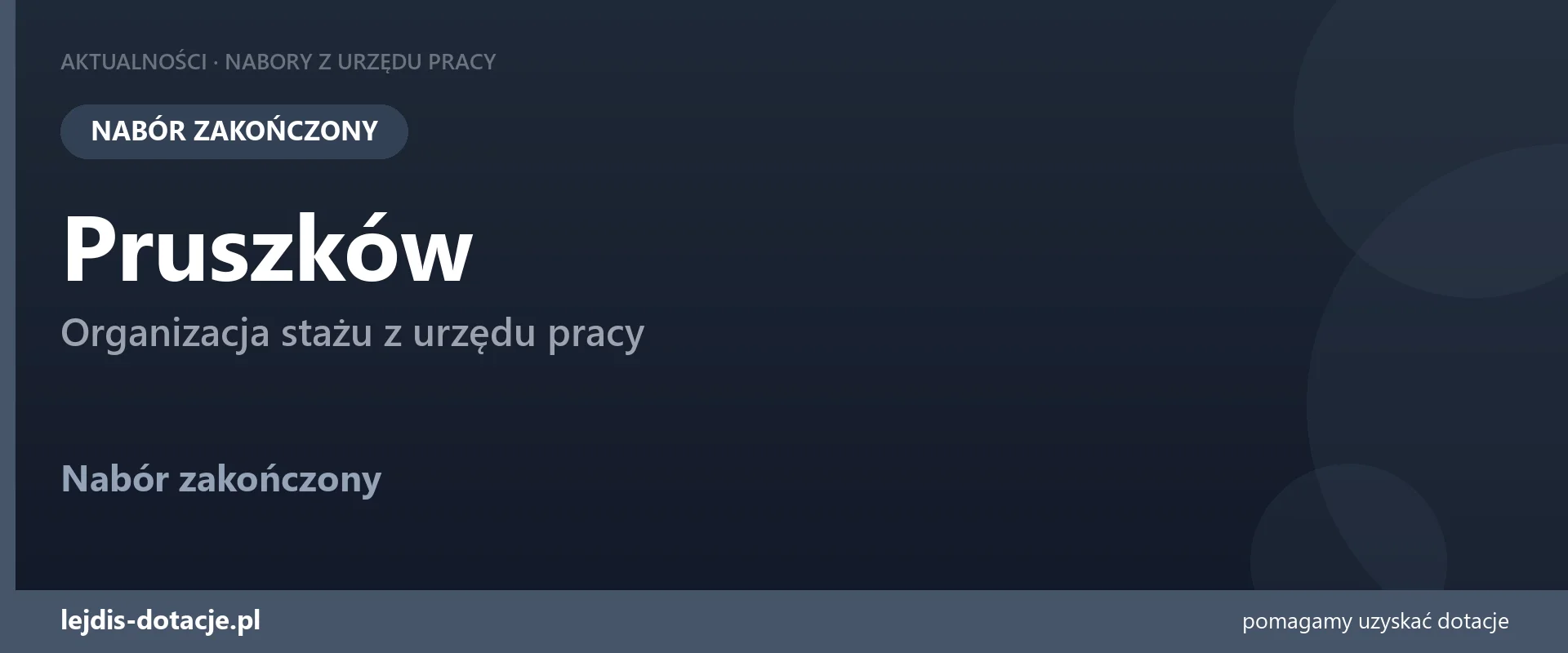 PUP Pruszków zakończył nabór — organizacja stażu z urzędu pracy (3 sierpnia 2026)