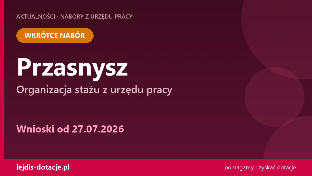 PUP Przasnysz ogłasza nabór — organizacja stażu z urzędu pracy (27 lipca 2026)