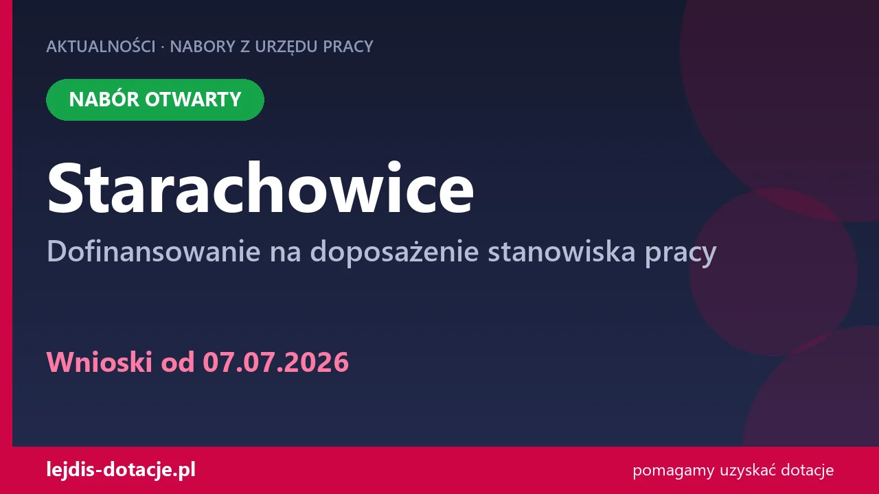 PUP Starachowice przyjmuje wnioski — dofinansowanie na doposażenie stanowiska pracy (7 lipca 2026)