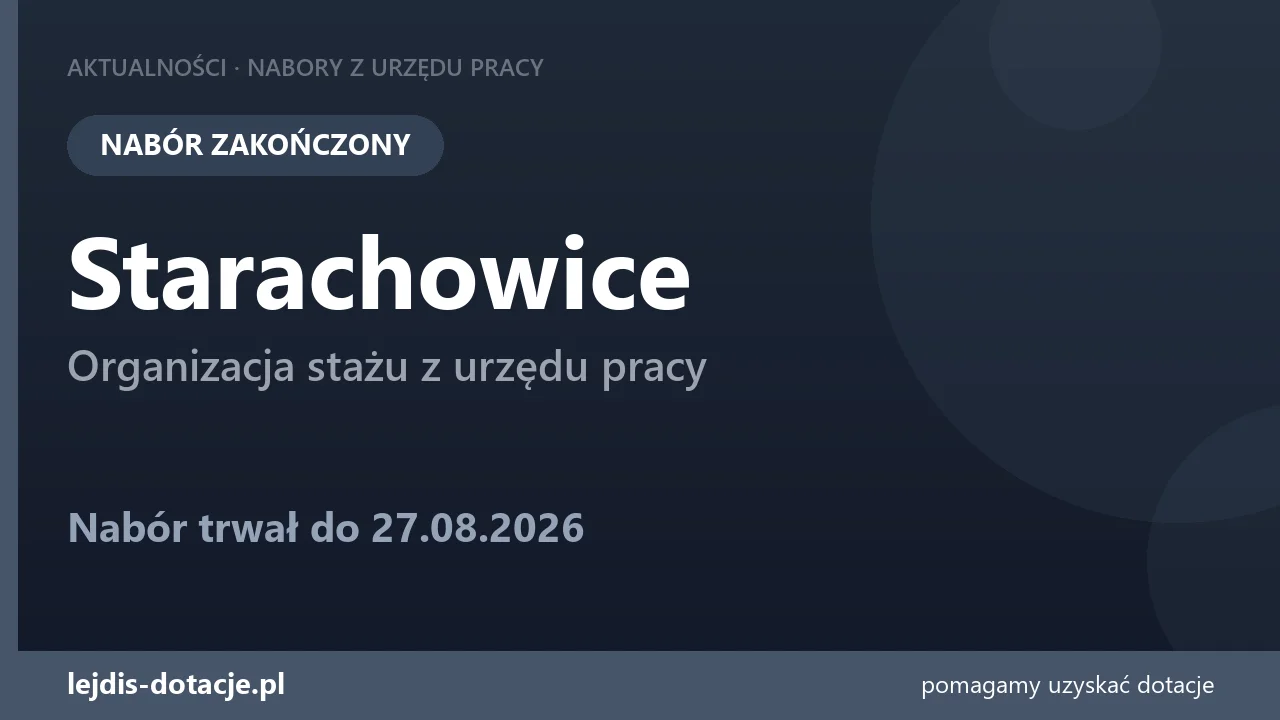 PUP Starachowice zakończył nabór — organizacja stażu z urzędu pracy (27 sierpnia 2026)
