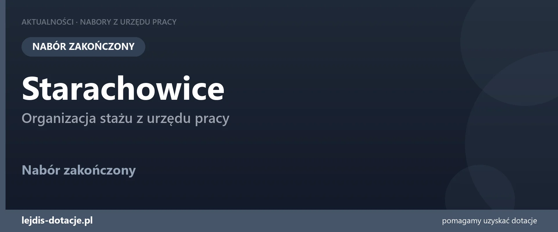 PUP Starachowice zakończył nabór — organizacja stażu z urzędu pracy (7 lipca 2026)