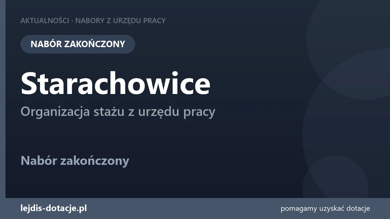PUP Starachowice zakończył nabór — organizacja stażu z urzędu pracy (7 lipca 2026)