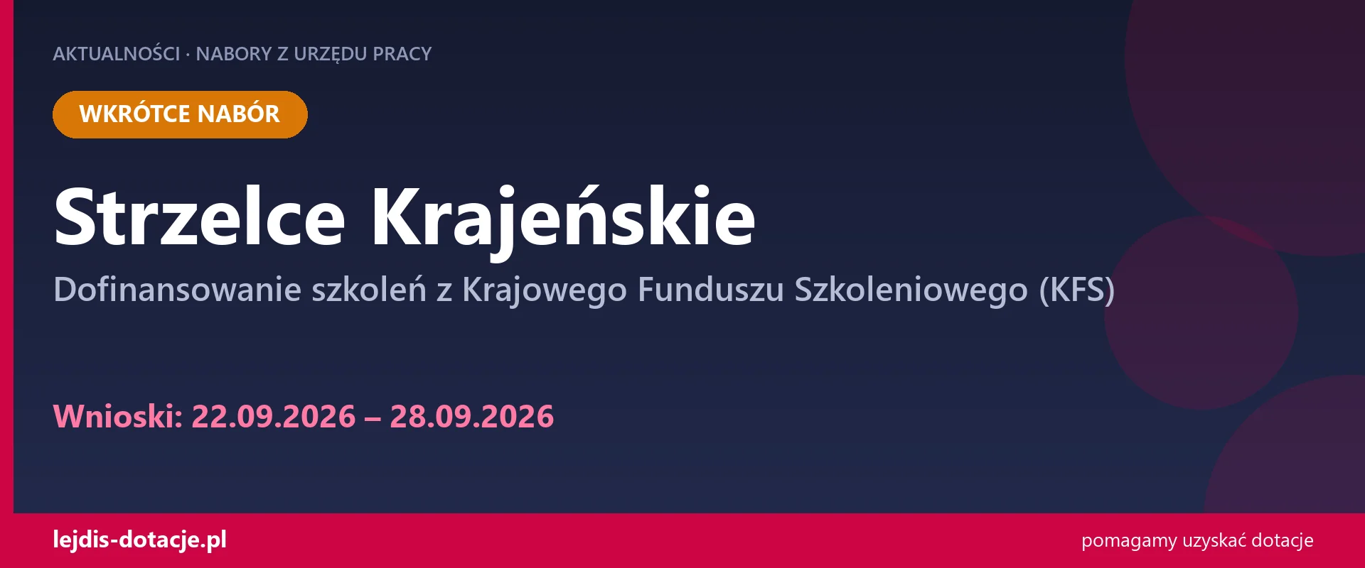 PUP Strzelce Krajeńskie ogłasza nabór — dofinansowanie szkoleń z Krajowego Funduszu Szkole (22 września 2026)