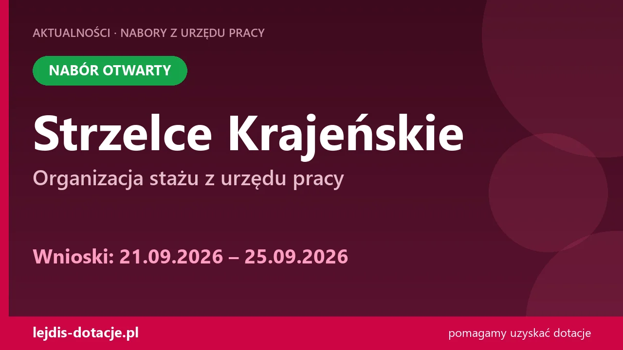 PUP Strzelce Krajeńskie przyjmuje wnioski — organizacja stażu z urzędu pracy (21 września 2026)