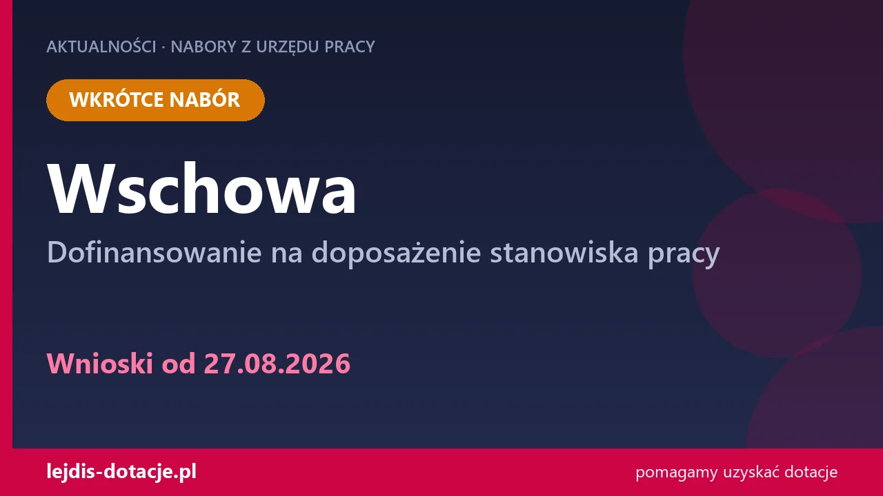 PUP Wschowa ogłasza nabór — dofinansowanie na doposażenie stanowiska pracy (27 sierpnia 2026)