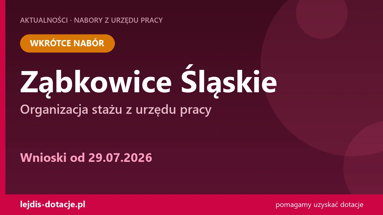 PUP Ząbkowice Śląskie ogłasza nabór — organizacja stażu z urzędu pracy (29 lipca 2026)