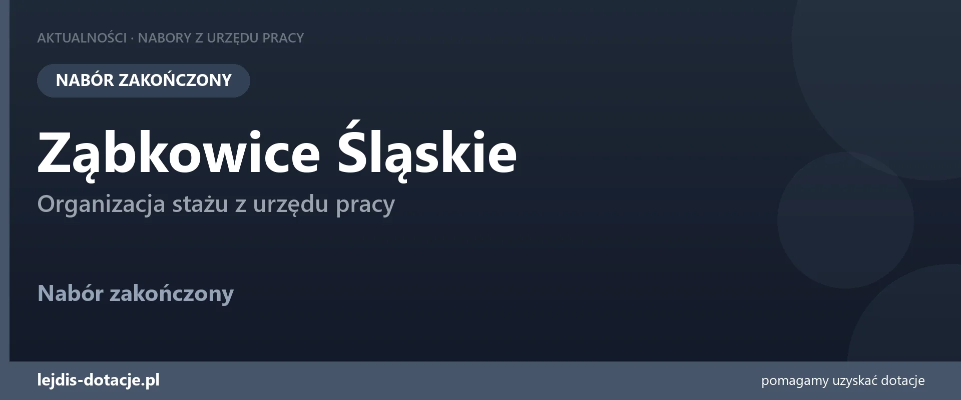 PUP Ząbkowice Śląskie zakończył nabór — organizacja stażu z urzędu pracy (17 sierpnia 2026)