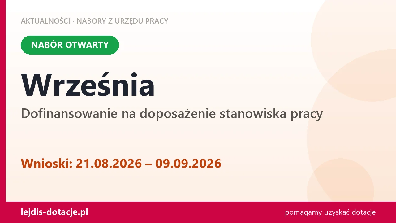 Września: trwa nabór na dofinansowanie na doposażenie stanowiska pracy (21 sierpnia 2026)