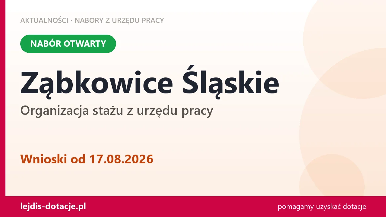 Ząbkowice Śląskie: trwa nabór na organizację stażu (17 sierpnia 2026)
